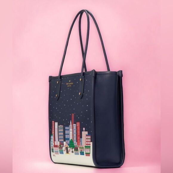 KATE SPADE NWT WINTER WONDERS NORTH SOUTH TOTE BAG LEATHER - Picture 3 of 6